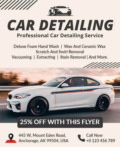 Stylish Car Detailing Offer Flyer Template