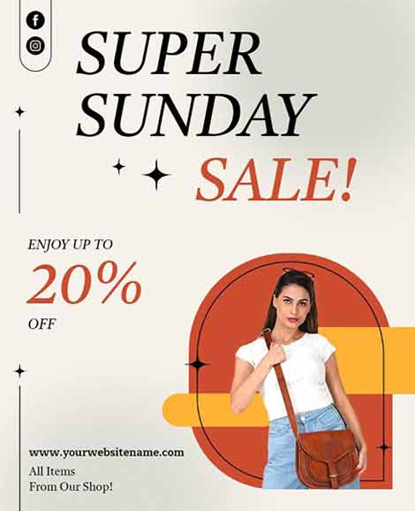 Realistic Super Sunday Sale Promotional Flyer Template