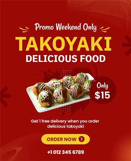 Creative Takoyaki Food Flyer Template