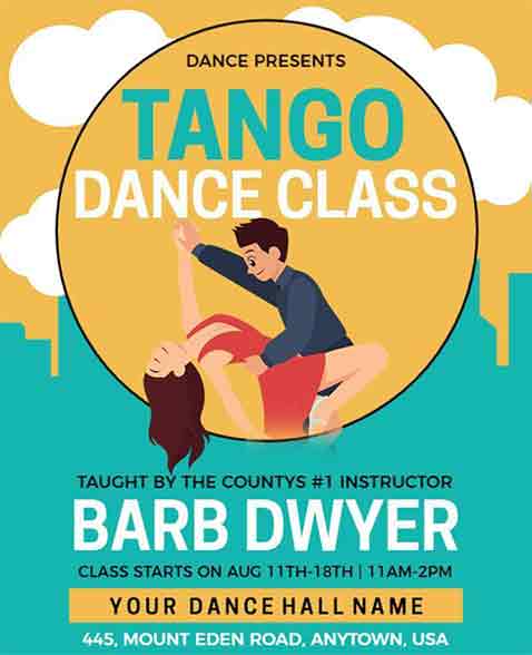 Vector Tango Dance Flyer Template
