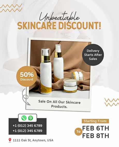 Gradient Unbeatable Skincare Discount Promotional Flyer Template