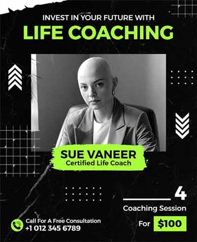 Neon Urban Life Coaching Session Flyer Template

