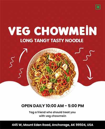 Modern Veg Chowmein Flyer Template