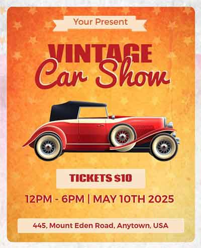 Vintage Car Show Flyer Template