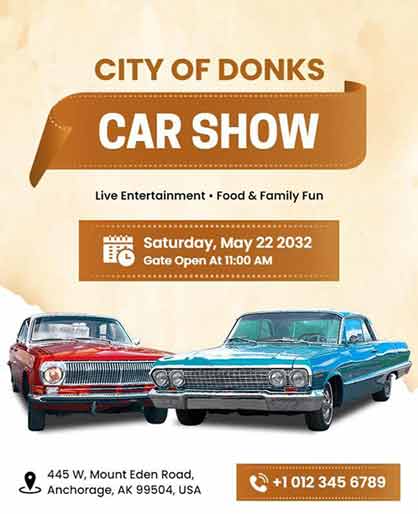 Watercolor Donks Car Show Flyer Template