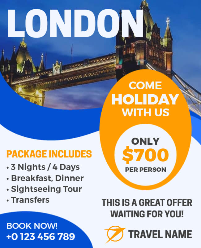 London Travel Flyer Template