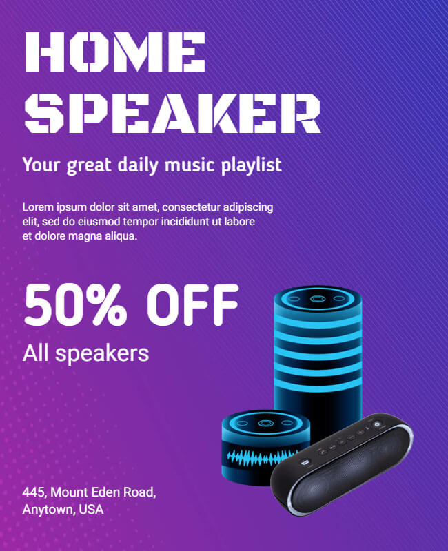 Home Speaker Offer Flyer