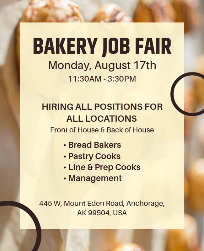 Bakery Job Fair Flyer Templates