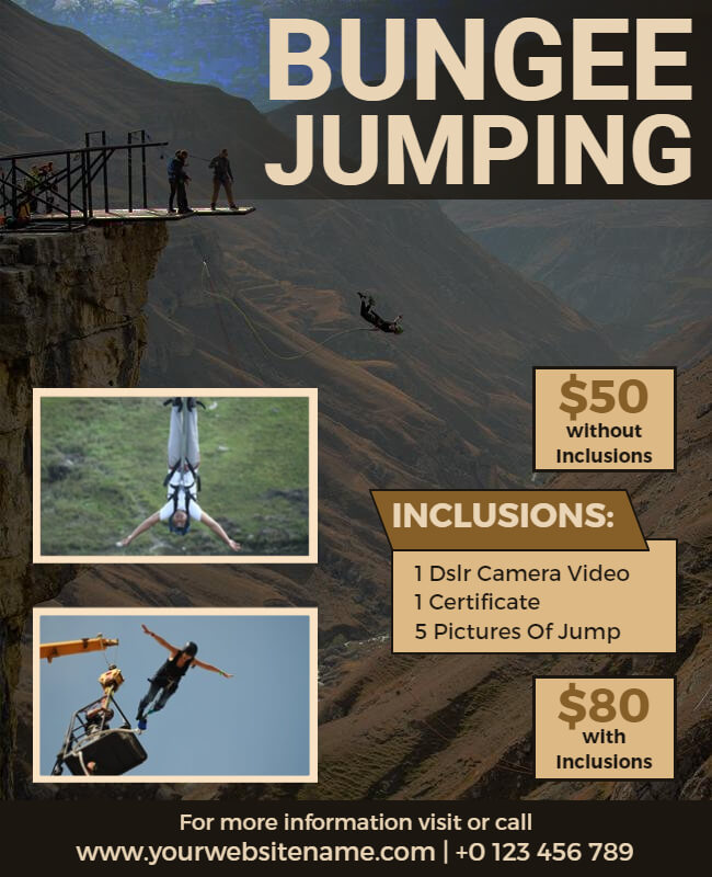 Bungee Jumping Travel Flyer Template