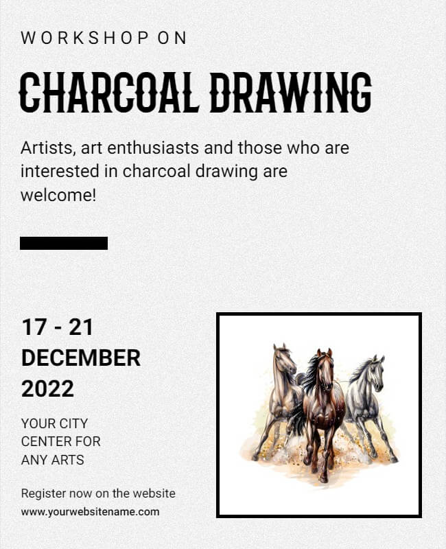 Charcoal Drawing Art Flyer