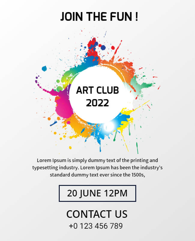 Colorful Art Club Flyer Template