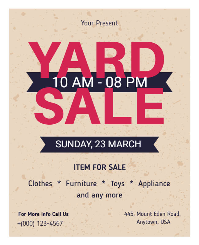 Country Charm Yard Sale Template