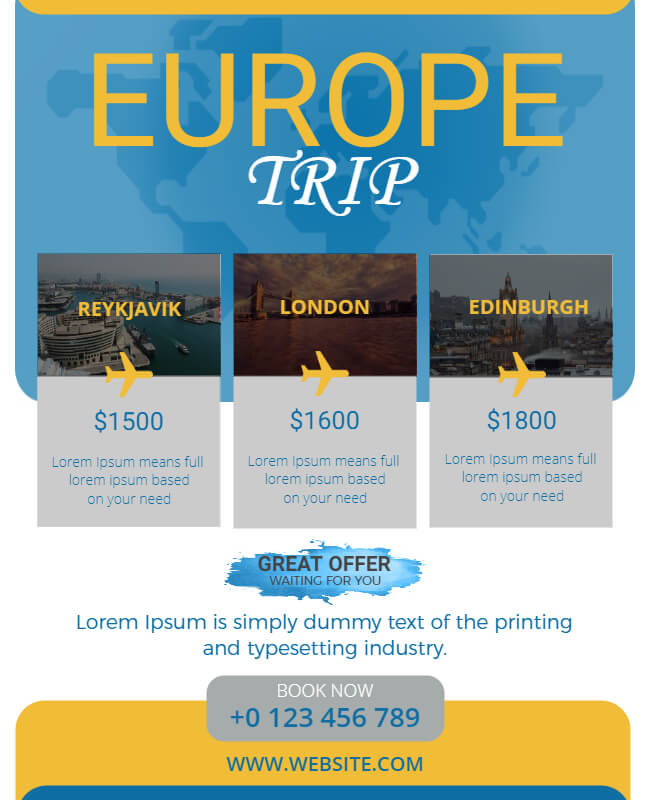Europe Trip Flyer Template
