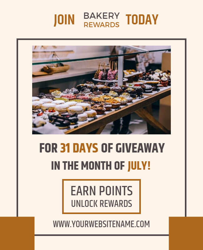 Giveaway Reward Bakery Flyer