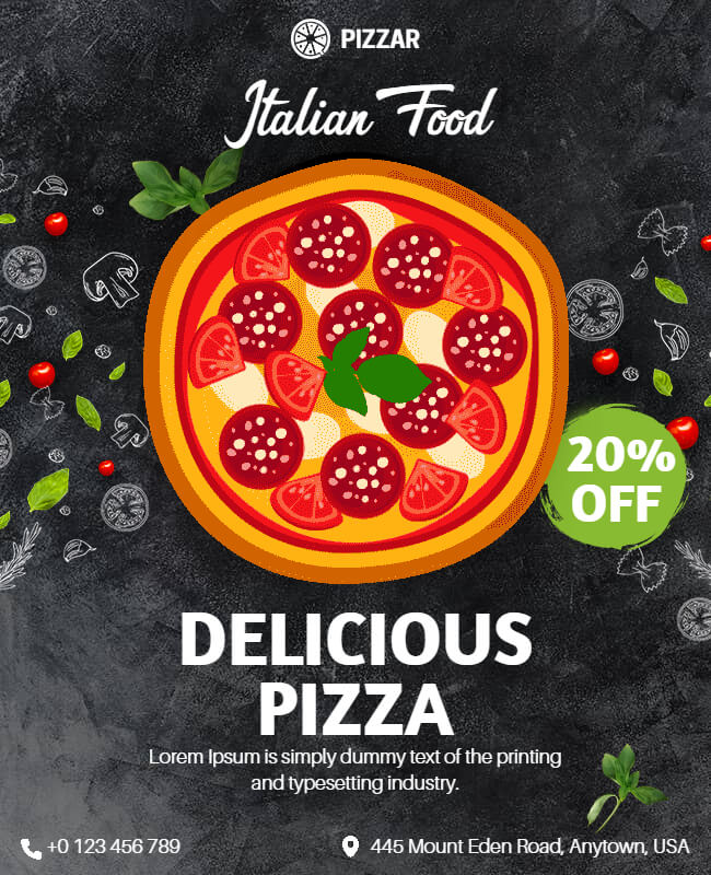 Italian Flavors Pizza Flyer