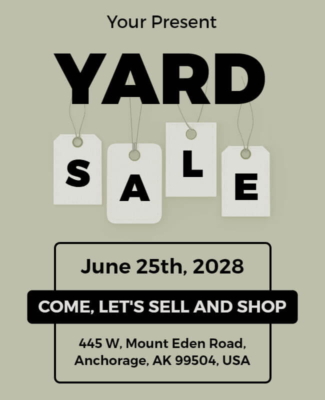 Minimal Yard Sale Flyer Template