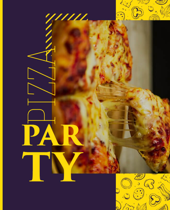 Minimalist Tasty Pizza Party Flyer