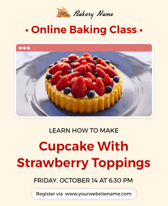 Online Baking Class Flyer