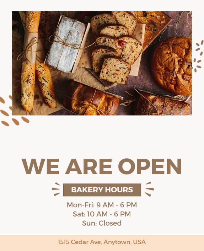 Opening Hour Bakery Flyer