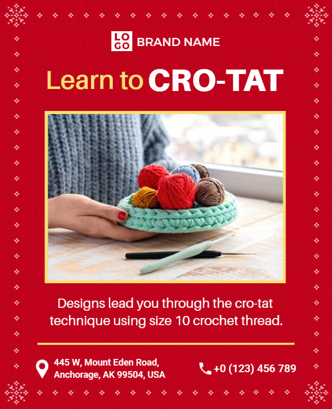 Red Crochet Art Flyer Template