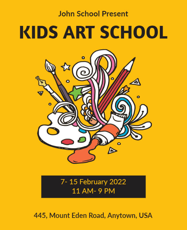 Sketch Kid Art School Flyer