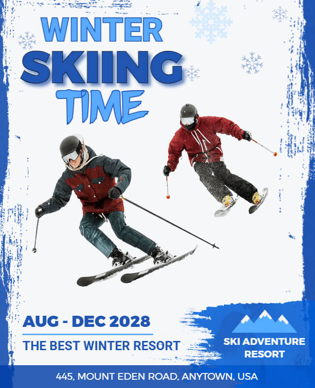 Winter Skiing Flyer Template