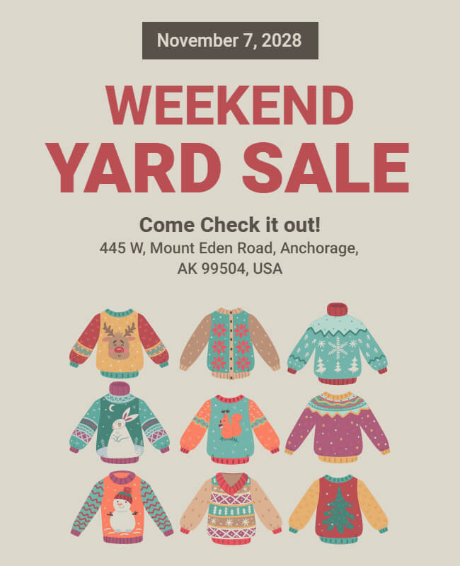 Winter Weekend Yard Sale Flyer