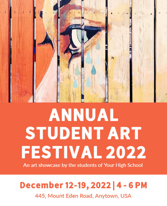 Wooden Art Student Festival Flyer