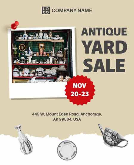 Antique Yard Sale Flyer Template