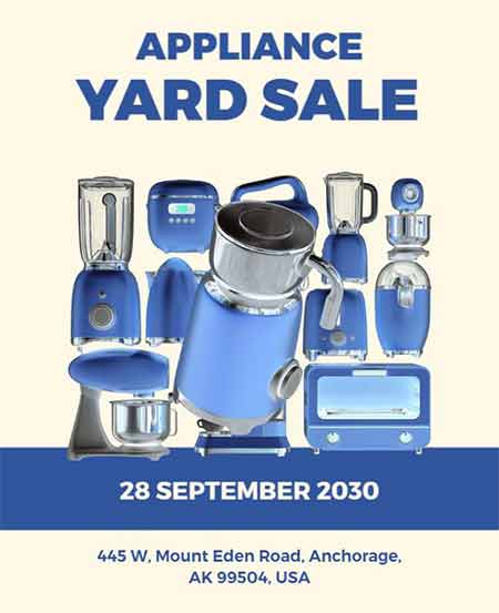 Stylish Appliance Yard Sale Flyer Template