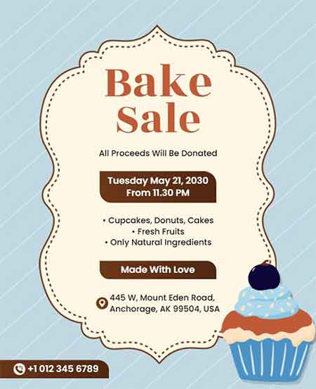 Minimalist Bake Sale Flyer Template