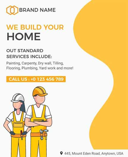 Minimalist Construction Flyer Template
