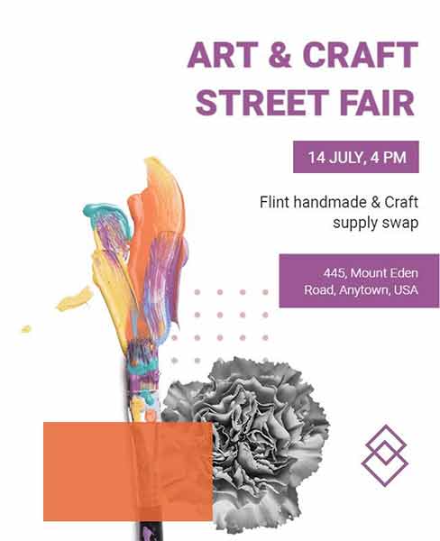 Vector Art and Craft Street Fair Flyer Template