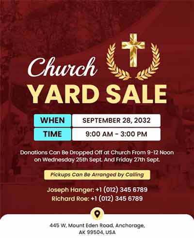 Elegant Church Yard Sale Flyer Template