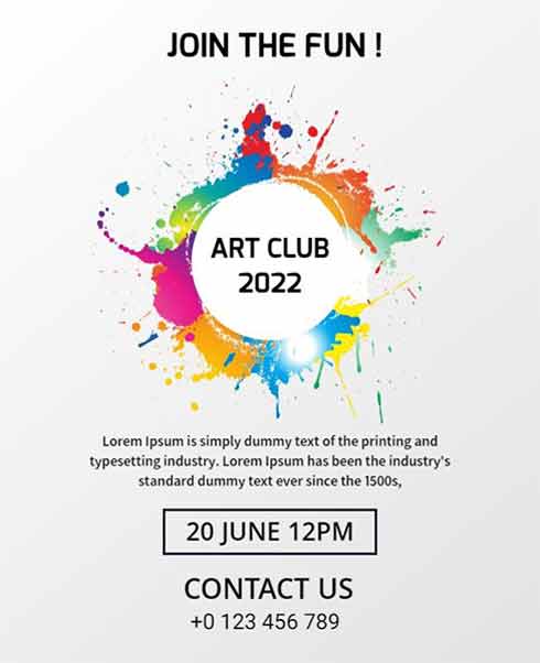 Minimalist Art Club Flyer Template