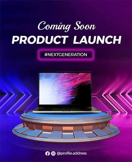 Neon Coming Soon Product Launch Flyer Template