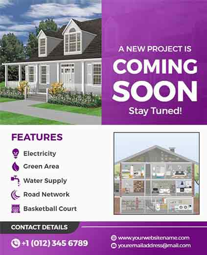 Retro Coming Soon Real Estate Project Flyer Template