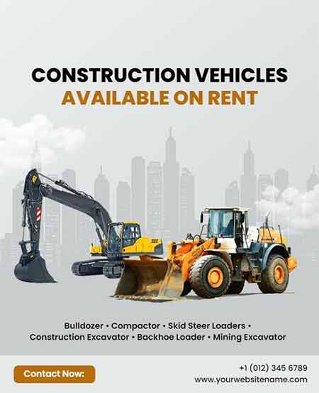 Minimalist Construction Machinery Flyer Template
