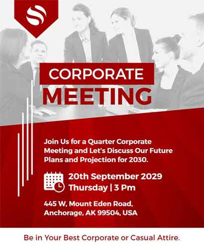 Realistic Corporate Meeting Flyer Template