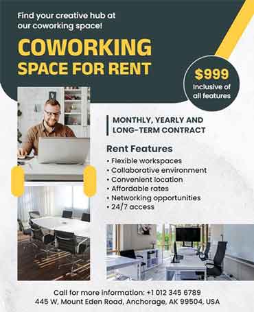 Infographic Co Working Space Flyer Template