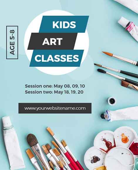 Creative Kids Art Classes Flyer Template
