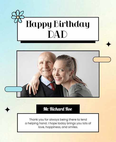 Gradient Dad Birthday Flyer Template