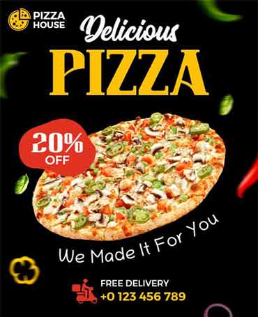 Vector Delicious Pizza Flyer Template