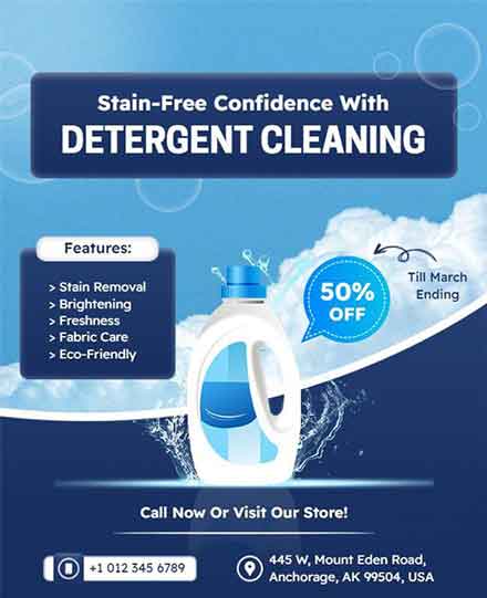 Modern Detergent Cleaning Product Flyer Template