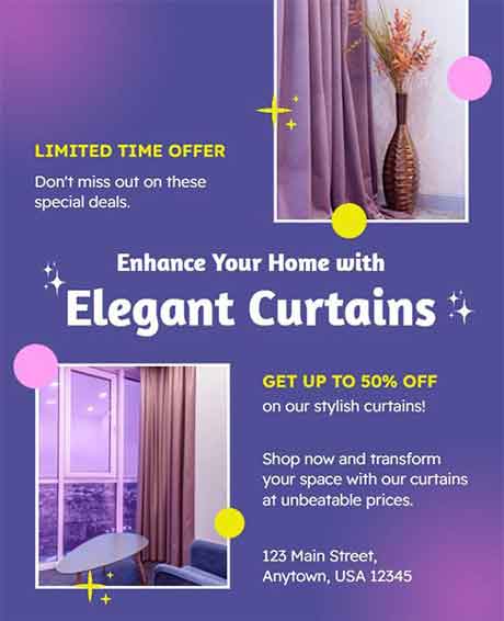 Elegant Curtains Flyer Template for Business