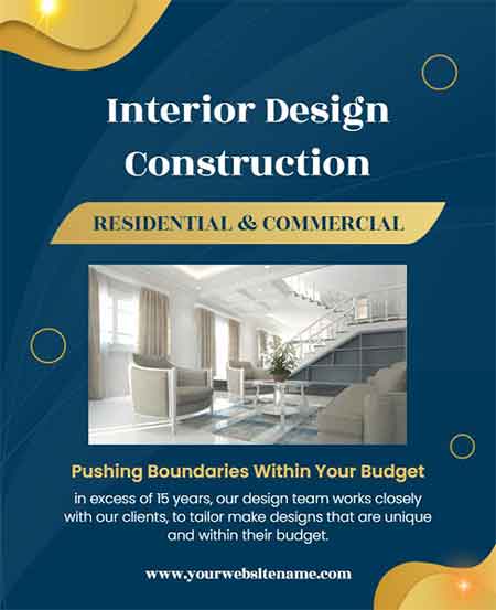 Elegant Interior Design Construction Flyer Template