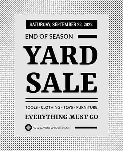 End of the Season Yard Sale Flyer Template