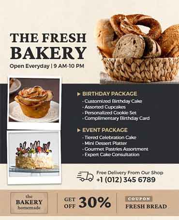 Creative Fresh Bakery Flyer Template