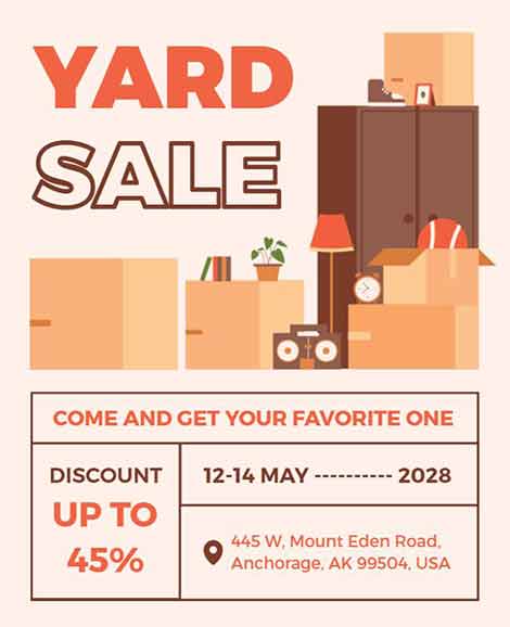 Minimalist Furniture Yard Sale Flyer Template