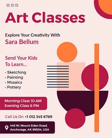 Geometric Art Classes Flyer Template